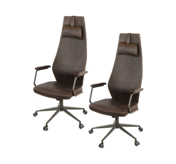 Комплект крісел АКЛАС Ронін CH TILT 2 шт Коричневий (Wax PU 421 темно-коричневий) фото-1