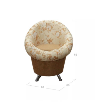 Кресло Катунь Тюльпан на хроме 68x68 Коричневый (Канна 25) фото-2