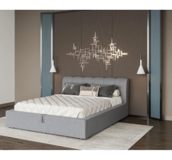 Ліжко Світ меблів Кароліна 6 з підьйомним механізмом 200x160 Сірий (Багіра 35) фото-2