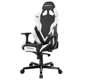 Крісло геймерське DXRacer G Series D8200 Білий (PU чорний/білий) фото-1