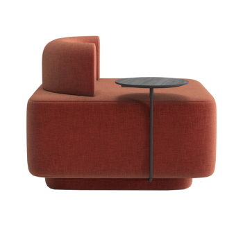 Кресло Wudus Plump с розеткой и столиком 80x80 Красный (Magic Terracotta Ткань) фото-2