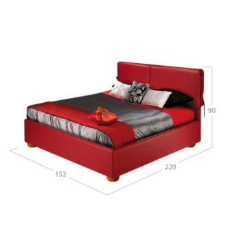 Кровать DLS Вивьен 200x140 Красный (ZEUS DELUXE red Американский орех) фото-2