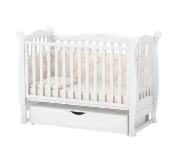 Ліжко для немовлят Верес ЛД15 15.3.1.1 з маятником та шухлядою 40.2.1 120x60 Білий (Білий) фото-1