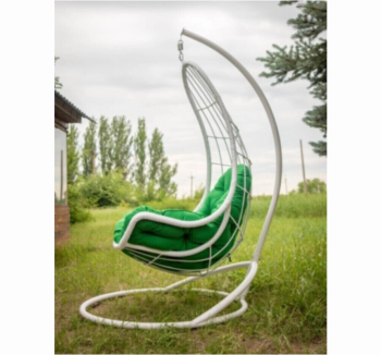 Кресло подвесное Украинские Конструкции Легато со стойкой Белый (Белый Зеленая трава) фото-2