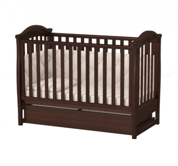 Ліжко для немовлят Верес ЛД3 03.3.1.1 з шухлядою без маятника 40.6.1 120x60 Коричневий (Горіх) фото-1