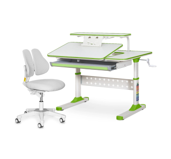 Комплект ErgoKids TH-320 (парта + кресло Mio Lite) Серый (Серый Зеленый)