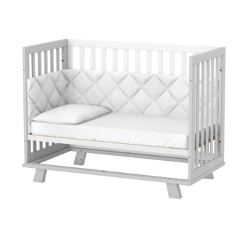 Кровать для новорожденных Верес Манхэттен ЛД1 1.70.32 с системой крепления 46.10.1.01 120x60 Белый (Белый/Серый Белый) фото-2