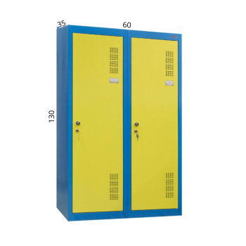 Шкаф гардероб УХЛ-МАШ ШОД-300/2 60x35x130 Синий (Синий/Желтый) фото-2