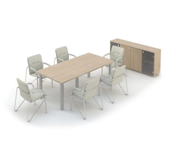 Стол конференционный M-Concept Серия Квест 4 200x100 Коричневый (Орех стандарт)