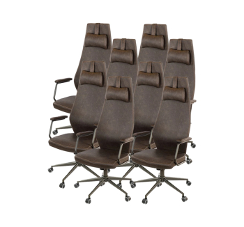 Комплект крісел АКЛАС Ронін CH TILT 4 шт Коричневий (Wax PU 421-темно-коричневий) фото-1