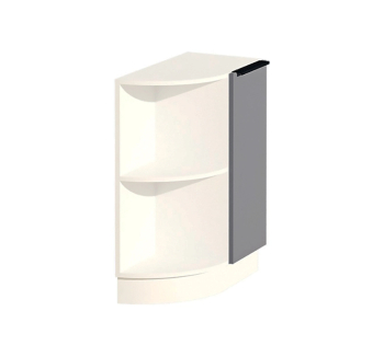 Тумба нижняя кухонная Комфорт Мебель Модульные кухни Лофт крашеный Н30.82.1Д. угловая полуоткрытая 30x45x82 Серый (Титан матовый К-037 Белый) фото-1