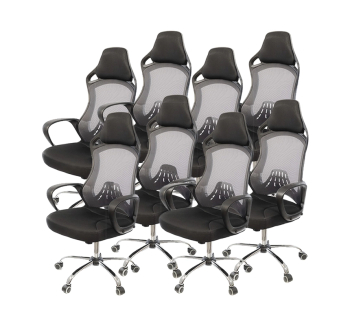 Комплект крісел АКЛАС Дорос CH Tilt 8 шт Сірий (Сірий/Чорний) фото-1