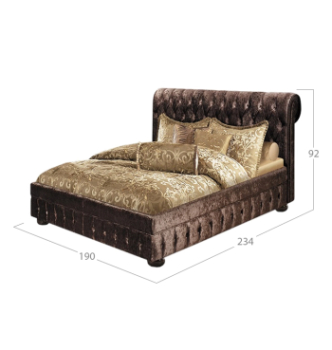 Ліжко DLS Бастер 200x180 Коричневий (ZEUS DELUXE brown Венге) фото-2