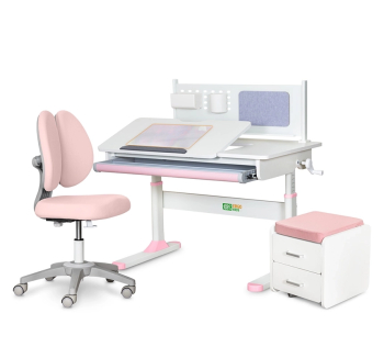 Комплект ErgoKids TH-325 (парта + кресло Y-412 Lite+тумба BD C3) Розовый (Розовый)