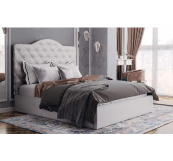 Кровать Світ меблів Каролина 1 с матрасом Агат 200x160 Серый (Багира 35 Жаккард) фото-2