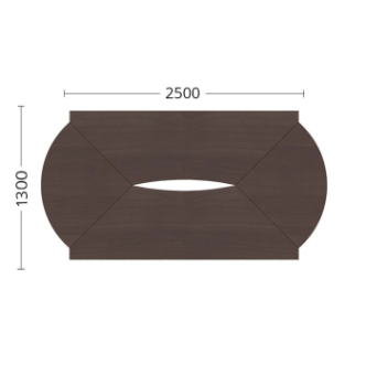 Стол конференционный M-Concept Серия Ньюмен N1.08.25 250x130 Черный (Венге Луизиана ре (в)) фото-2