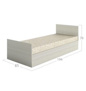 Ліжко Тіса Меблі КР-100 190x80 Сірий (Графіт) фото-2