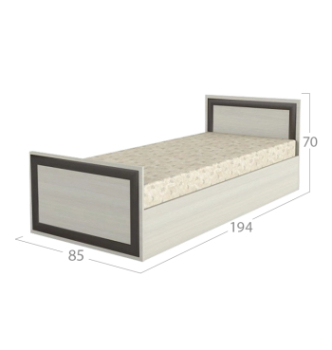 Кровать Тиса Мебель КР-102 190x80 Серый (Серый) фото-2