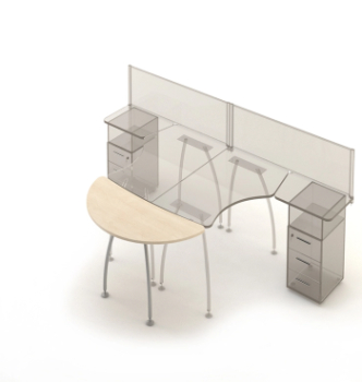 Стол приставной M-Concept Серия Техно-Плюс T1.66.14 144x65 Серый (Антрацит) фото-1
