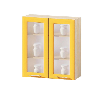 Тумба верхняя кухонная Комфорт Мебель Модульные кухни Хай-тек В80.92.2СК 80x32x92 Желтый (Лимон перл. глянец Дуб молочный) фото-1