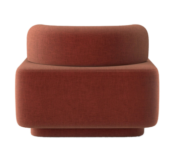 Кресло Wudus Plump с розеткой 80x80 Красный (Magic Terracotta Ткань) фото-2