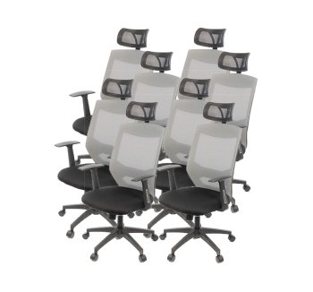 Комплект крісел АКЛАС Таун Tilt 8 шт Сірий (Сірий/Чорний) фото-1