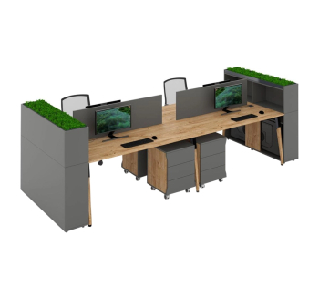 Комплект столів Salita Серія Compaund 35-5 L1600 Коричневий (Готланд Метал графіт/дерево Сірий Графіт Готланд/Антрацит)