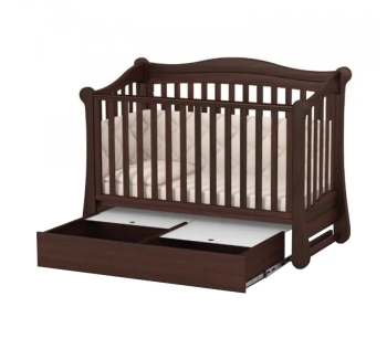 Кровать для новорожденных Верес ЛД18 18.3.1.1 с ящиком без маятника 40.6.1 120x60 Коричневый (Орех) фото-2