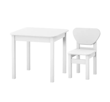 Стіл дитячий Верес 1 зі стільцем 57x57 Білий (МДФ Білий/Дерево Білий) фото-1