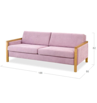 Диван DLS Магнум-Wood-3,5 188x86 Розовый (Lounge Light Pink Бук) фото-2