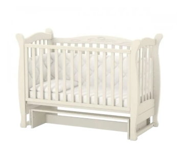 Кровать для новорожденных Верес ЛД15 15.3.1.1 с маятником без ящика 40.1.0 120x60 Бежевый (Слоновая кость) фото-1