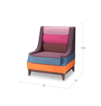 Кресло DLS Фудзи-1 75x70 Оранжевый (Флай 2218 Орех) фото-2