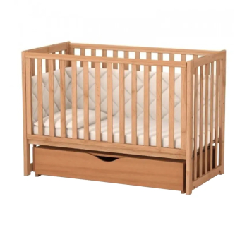 Ліжко для немовлят Верес ЛД13 13.1.1.20 з маятником та шухлядою 40.2.1 120x60 Коричневий (Органік Бук) фото-1