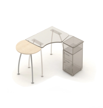 Стол приставной M-Concept Серия Техно-Плюс T1.06.06 58x80 Бежевый (Берёза полярная) фото-1