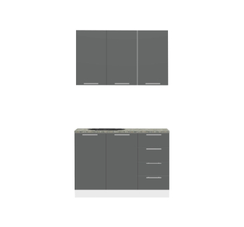Кухня Комфорт Мебель Модульные кухни Эко комплект КХ 1.2 120x45 Серый (Белый Графит) фото-1