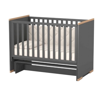 Ліжко для немовлят Верес Сіетл ЛД 9 09.3.1.37 з маятником 40.16.0 120x60 Сірий (Темно-сірий/Буковий Темно-сірий) фото-1