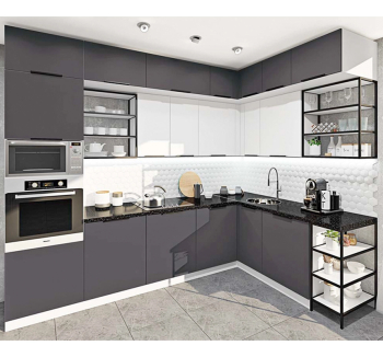 Тумба верхняя кухонная Комфорт Мебель Модульные кухни Лофт крашеный В60.36 метал. открытая 60x30x36 Белый (Белый) фото-2