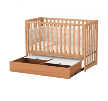 Ліжко для немовлят Верес ЛД13 13.1.1.20 з шухлядою без маятника 40.6.1 120x60 Коричневий (Органік Бук) фото-2