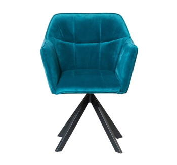 Кресло MegaStyle Arni M (поворотное) Синий (Great Denim Ral 9005 Черный глянец) фото-2