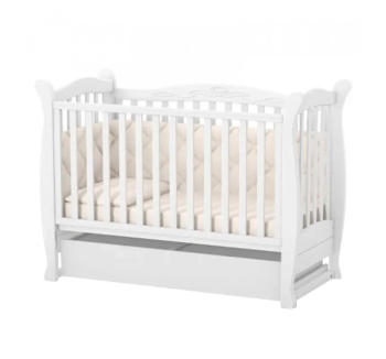 Кровать для новорожденных Верес ЛД15 15.3.1.1 с ящиком без маятника 40.6.1 120x60 Белый (Белый) фото-1
