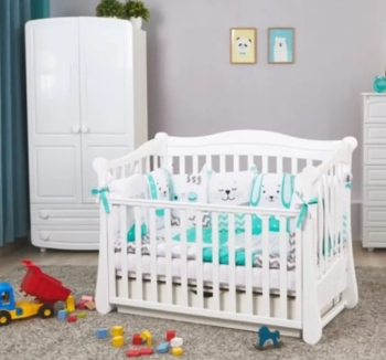 Кровать для новорожденных Верес ЛД18 18.3.1.1 с маятником и ящиком 40.2.1 120x60 Белый (Белый) фото-2
