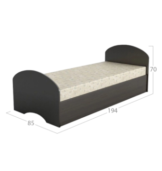 Кровать Тиса Мебель КР-104 190x80 Черный (Черный) фото-2