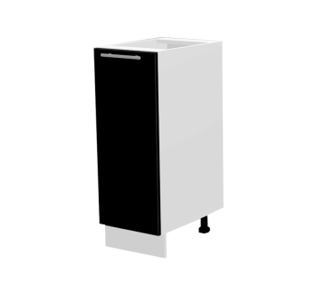 Тумба нижняя кухонная Комфорт Мебель Модульные кухни Эко Н30.82.1Д 30x45x82 Черный (Черный Белый) фото-1