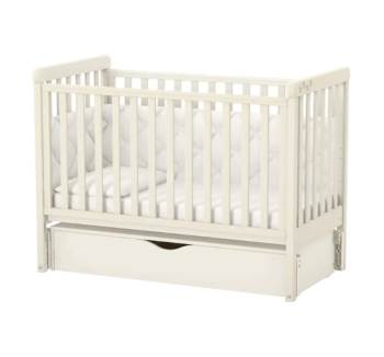 Ліжко для немовлят Верес ЛД12 12.3.1.7 з маятником та шухлядою 40.41.1 120x60 Бежевий (Слонова кістка Cлонова кістка) фото-1