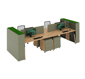 Комплект столів Salita Серія Compaund 35-5 L1600 Коричневий (Готланд Метал графіт/дерево Оливковий Готланд/Оливковий)