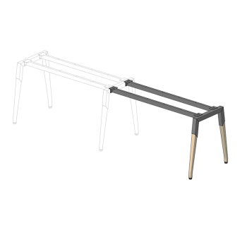 Основание стола Salita Серия Compaund 35/103+L1600 Серый (Металл графит/дерево) фото-1