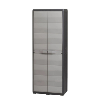 Шкаф хозяйственный Toomax Elegance S 2-х дверный 65x38x171 Серый (Черный-серый) фото-1