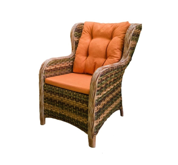 Кресло садовое Украинские Конструкции Лотос 74x74.5 Коричневый (Меланж Оранжевая) фото-1