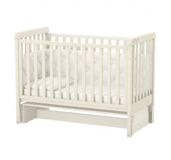 Кровать для новорожденных Верес ЛД12 12.3.1.7 с маятником без ящика 40.3.0 120x60 Бежевый (Слоновая кость) фото-1