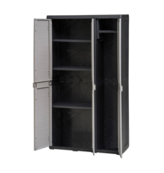 Шкаф хозяйственный Toomax Elegance S 3-х дверный 97x38x171 Серый (Черный-серый) фото-2